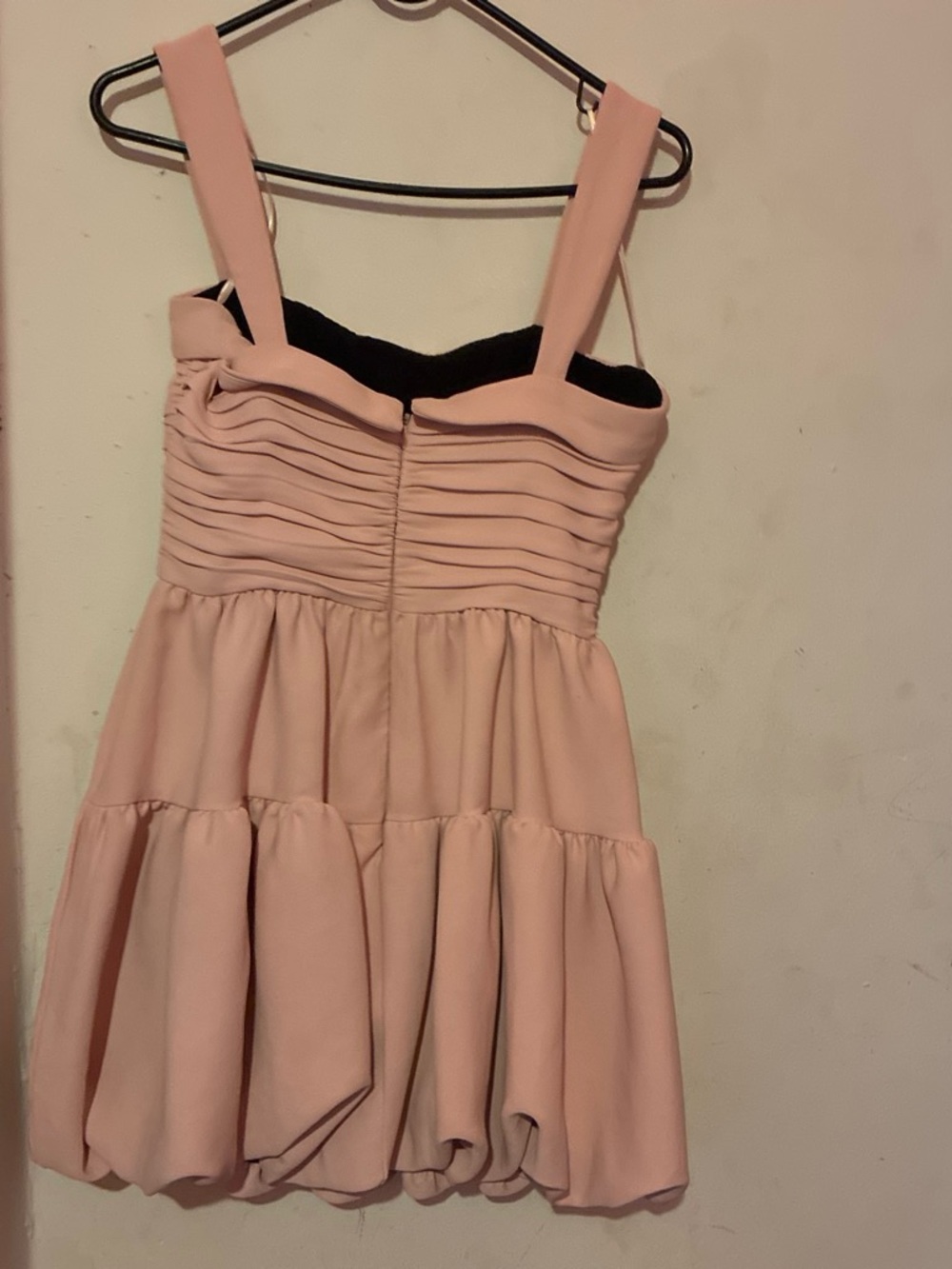 Zara Blush Pink Tiered Strap Mini Dress